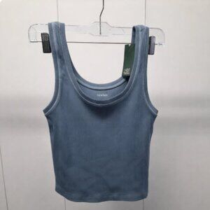 Wild Fable‎ Slate Blue Ribbed Crop Tank Top M NWT
